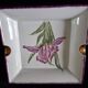 Sublime Pocket Bowl in Limoges Porcelain, Hand-Painted Iris & Gold Leaf