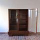 Glass library in walnut, Art Deco style, 1960s