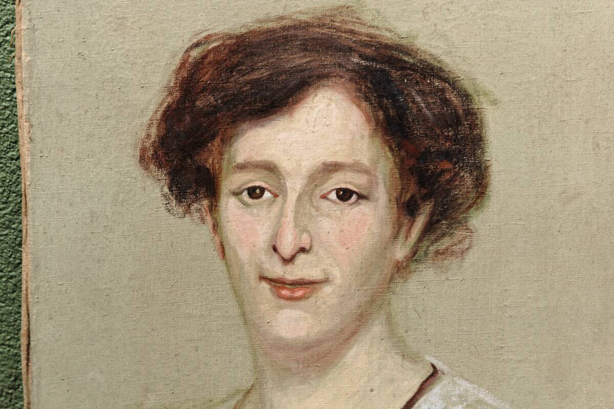 Portrait of a woman, oil on canvas, 19th century
