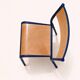 Vintage trio of school chairs – Coloured metal structure in yellow & blue