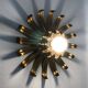Pair of palm tree wall lights in gold metal. 70s