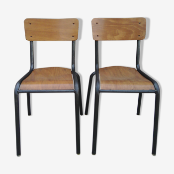 Two vintage school chairs