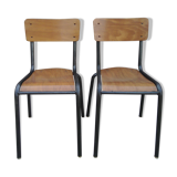 Two vintage school chairs