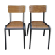 Two vintage school chairs