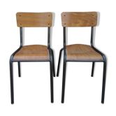 Two vintage school chairs