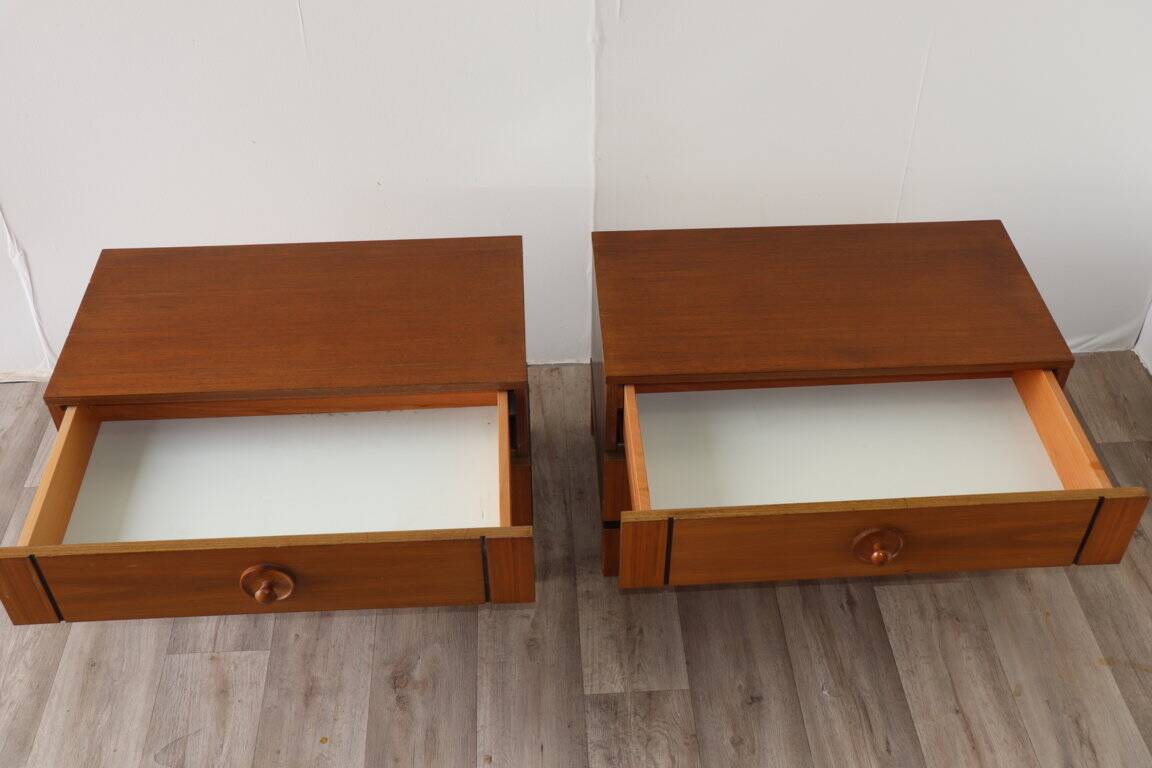Pair of vintage wooden bedside tables, 1970s
