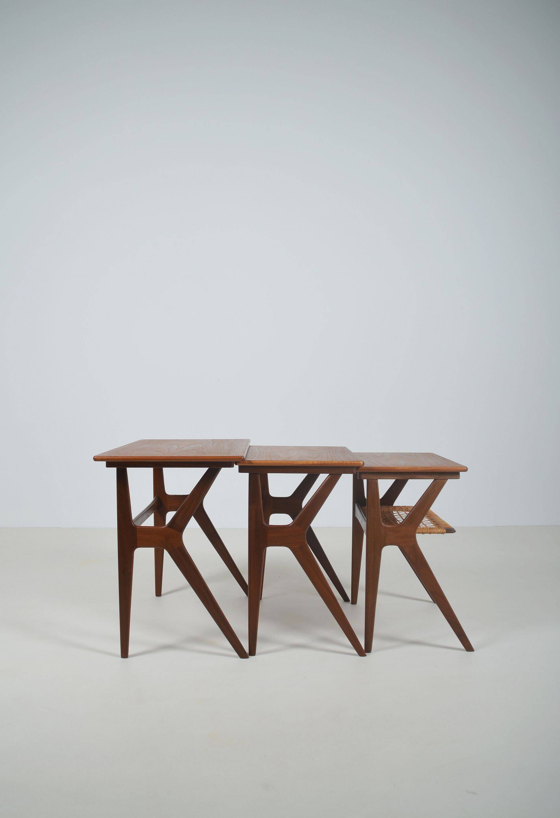 Danish nesting tables designed by Johannes Andersen for Silkeborg, 1960s