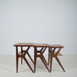 Danish nesting tables designed by Johannes Andersen for Silkeborg, 1960s