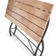 Vintage folding table in wood and black metal – slatted top
