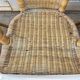 Set of 3 vintage rattan and wicker armchairs