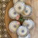 Set of 8 vintage iron earthenware flat plates, Annam de Gien model