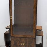 Art Dèco Italian Walnut Vitrines or Bar Display Cabinet, 1925