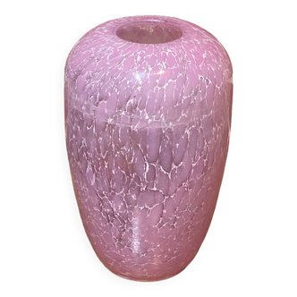 Pink glass paste vase