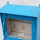 Indian blue window glass and mirror vintage old teak wood