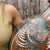 Handmade ceramic vase by Mongolfier, signed Yvon Roy, 1960