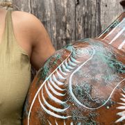 Vase en céramique fait main Mongolfier, signé Yvon Roy 1960