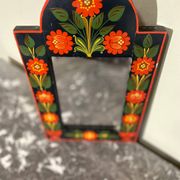 Miroir bohème en bois peint