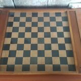 Old Double Board Game of Goose & Checkers Game in Vintage Wood #A694
