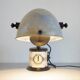 Black and white table lamp made from a 1940s solar lamp.