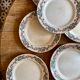 Set of 6 old flat plates model Cécile de HBCM