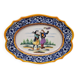 Large Quimper HB earthenware dish - Breton decor