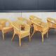 SEATING SET, GARDEN SET SIX RATTAN/WICKER CHAIRS