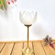 Tulip candle holder in brass and frosted glass
