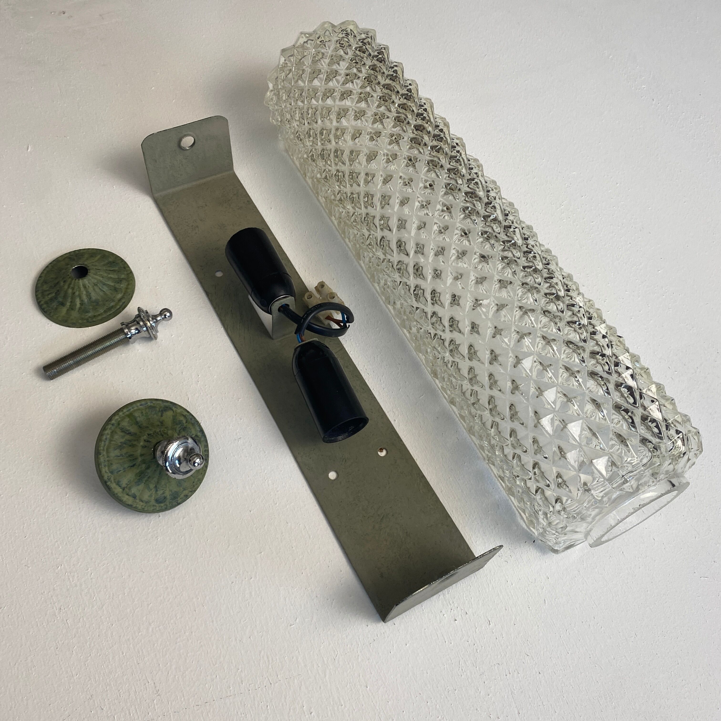 Vintage molded glass wall lamp