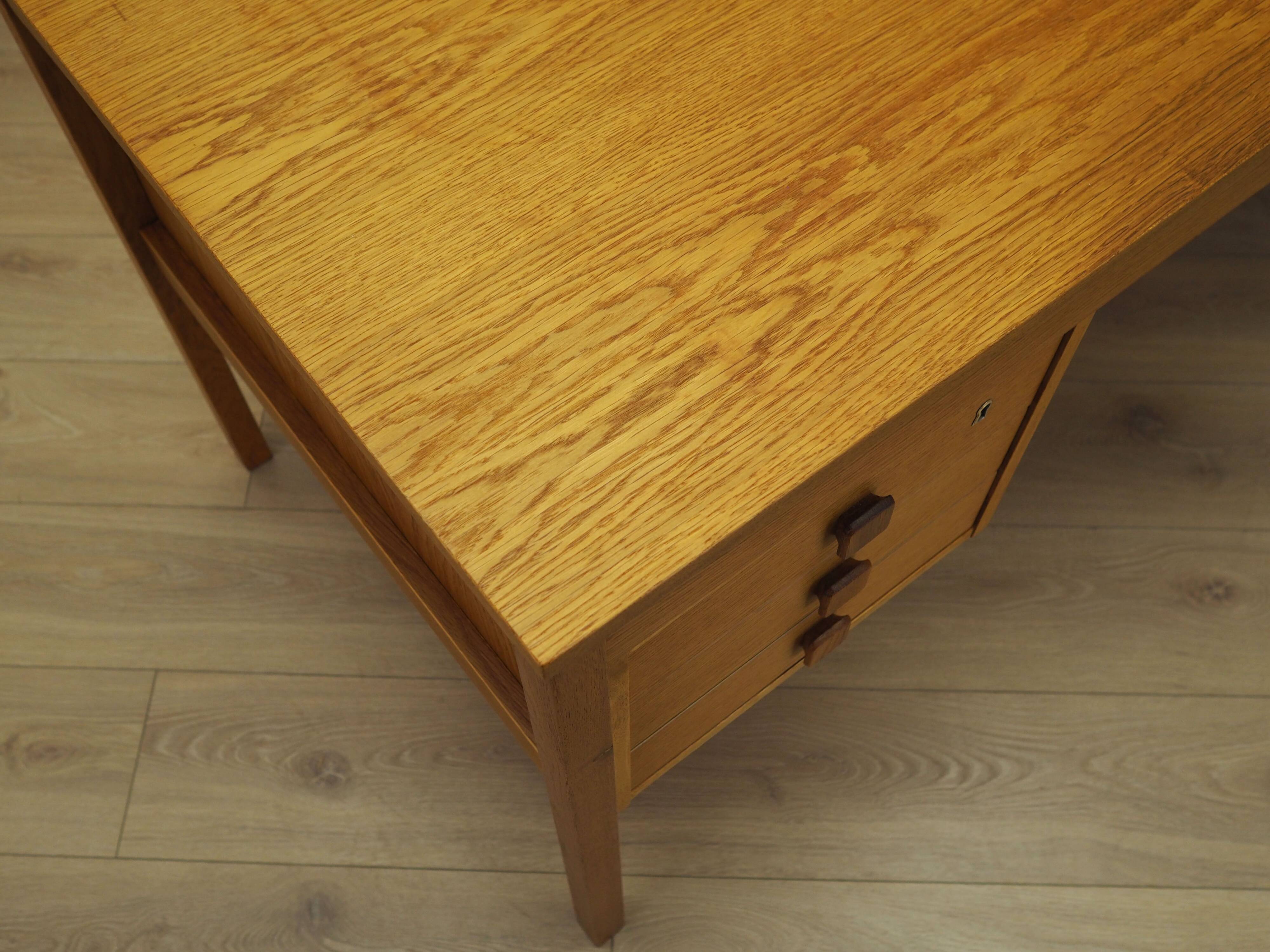 Ash wood desk, Danish design, 1970s, manufacturer: Domino Møbler