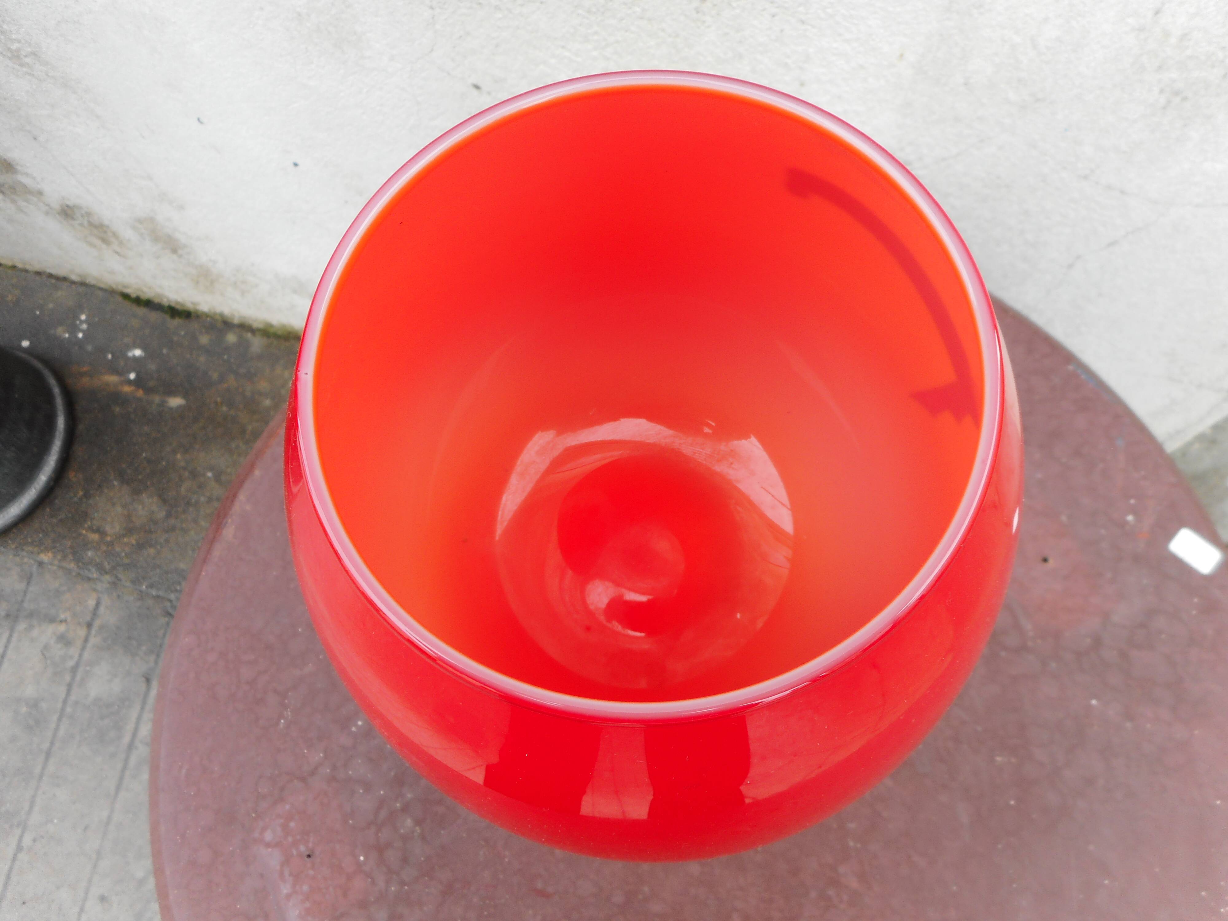 Opaline vase and glass