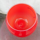 Opaline vase and glass