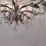 Holywood Regency 70's 8-light chandelier