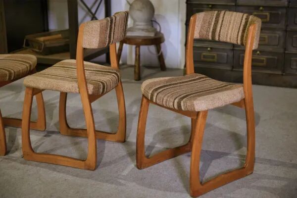 Set of 6 vintage 1960s 'Sleigh' chairs