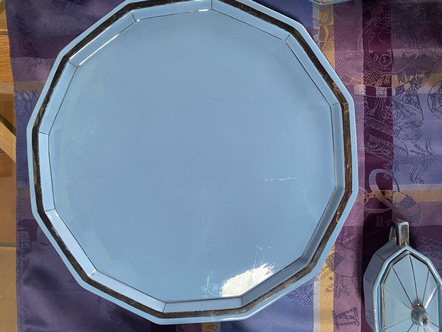 Art Deco tea service stamped Longwy