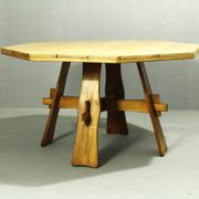 Table de jardin en teck brutaliste, années 1970