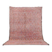 Tapis marocain vintage rose 205 x 303 cm, tapis en laine berbère, tapis berbère boho