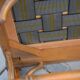 Piano stool/bamboo effect wooden footrest