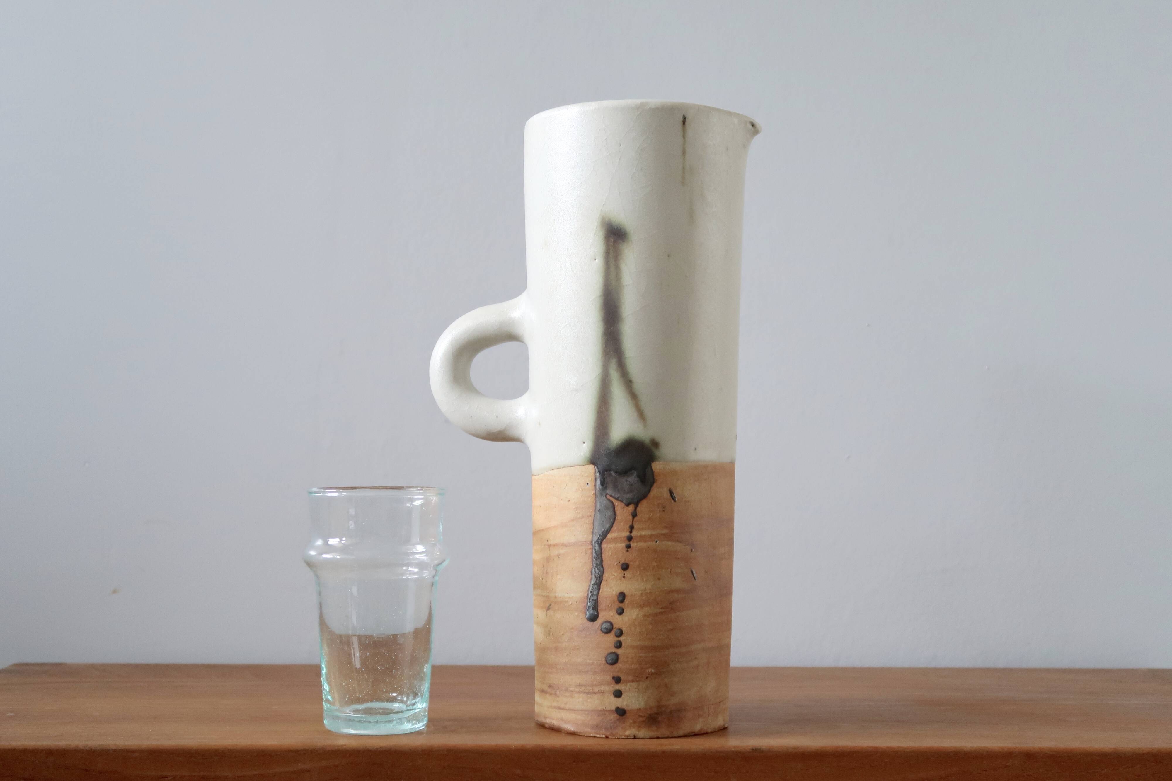 Ceramic pitcher of dove pottery, 70s