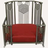Italian large "chinoiserie" lounge chair by Giorgetti, 1970s-1980s