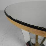 Art Deco coffee table, side table, with mirror glass and walnut veneer, 1930s