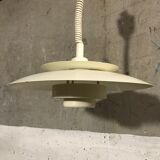 White metal hanging lamp 1970