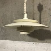 White metal hanging lamp 1970