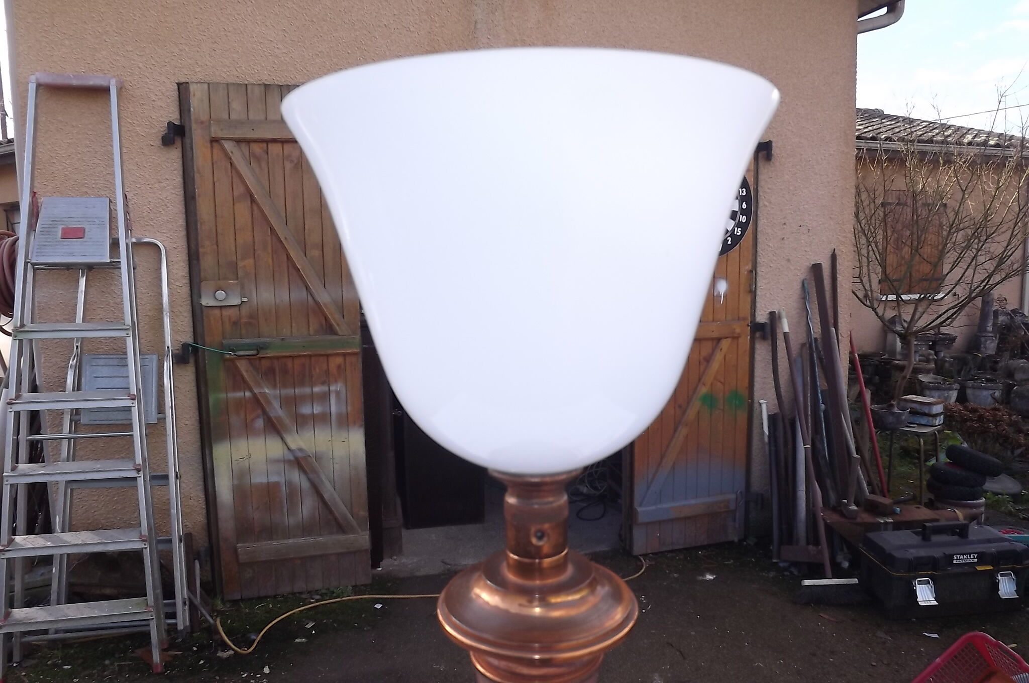 White opaline 50s Mazda lamp