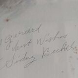 Drawing by Gérard Moreau signed by Sidney Bechet