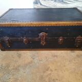 Old cabin trunk, suitcase. height 103cm