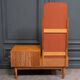 Scandinavian teak dressing table 1960 a mirror a drawer a lid