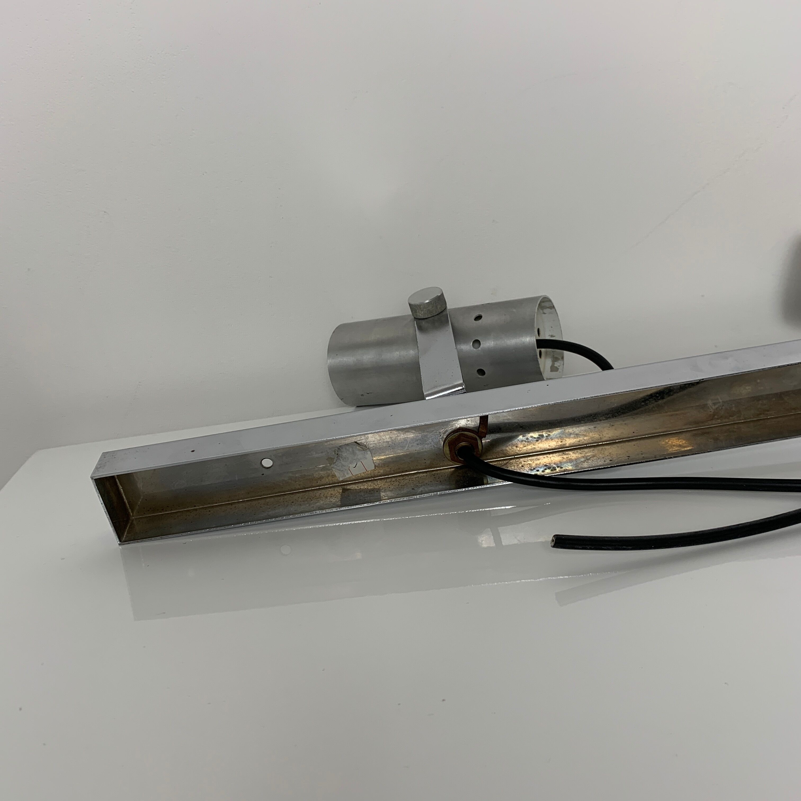 Ramp spot wall lamps chrome metal and brushed aluminum