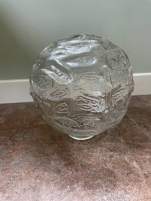 large 1970s moulded glass globe