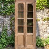Parisian glass cabinet in raw wood, 1940