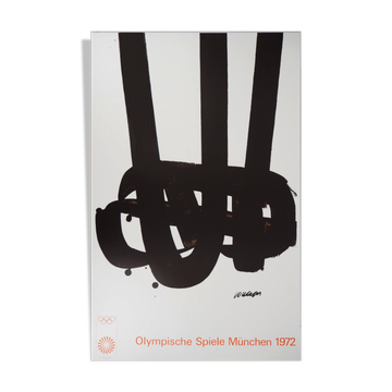 Pierre Soulages : Jeux Olympiques de Munich, lithographie originale signée
